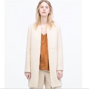 Zara Mohair Crew Neck Coat